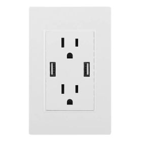 USB Wall Outlet Dual 2.4A USB Wall Charger High Speed Duplex Wall Socket US Standard USB Wall Outlet Dual 2.4A USB Wall Charger High Speed Duplex Wall Socket US Standard